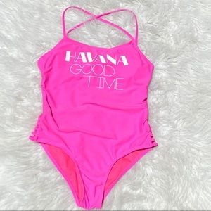 Hot pink Havana Good Time Bathing Suit